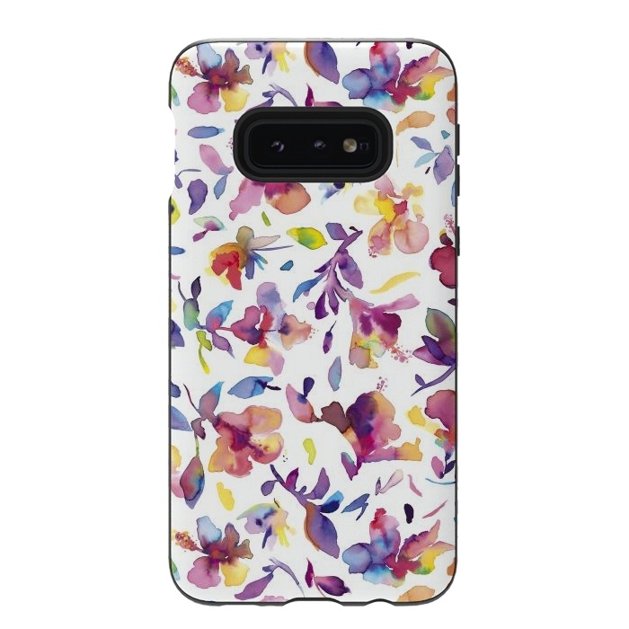 Galaxy S10e StrongFit Watery HIbiscus by Ninola Design