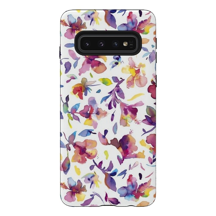 Galaxy S10 StrongFit Watery HIbiscus by Ninola Design