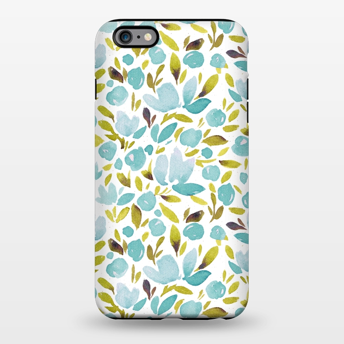iPhone 6/6s plus StrongFit Watercolor Blue Flowers by Allgirls Studio
