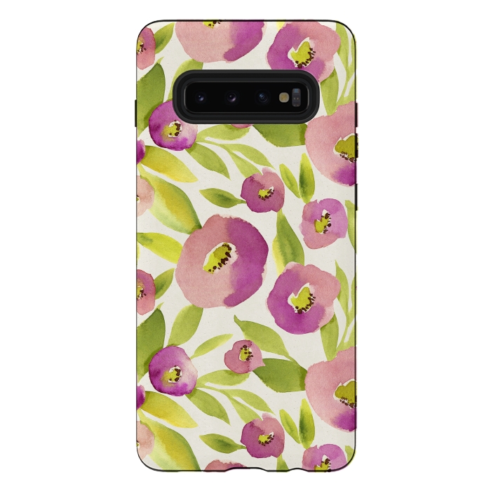 Galaxy S10 plus StrongFit Magical Plum Flowers by Allgirls Studio