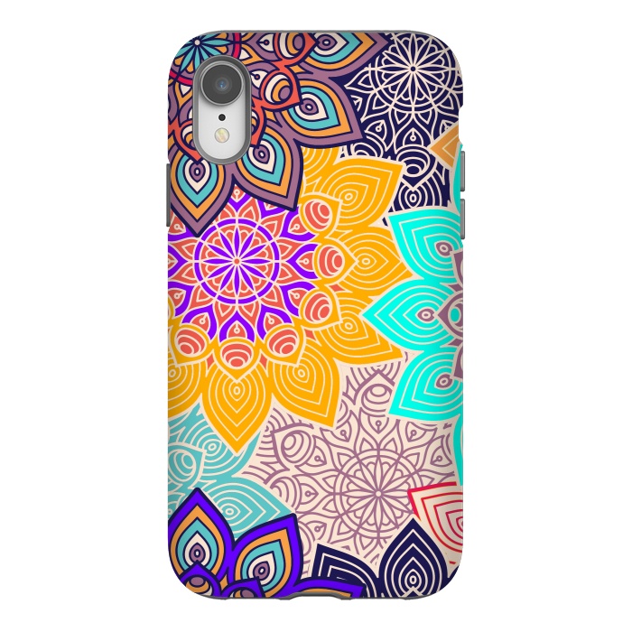 iPhone Xr StrongFit Repeated Tropical Mandalas by ArtsCase
