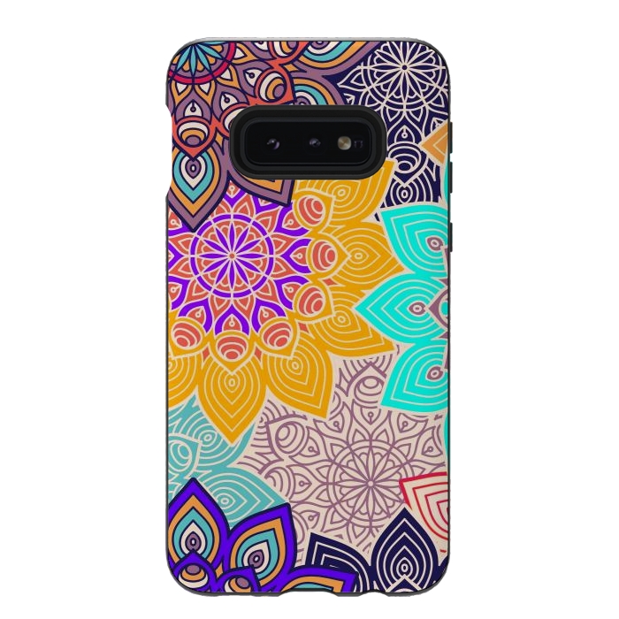 Galaxy S10e StrongFit Repeated Tropical Mandalas by ArtsCase