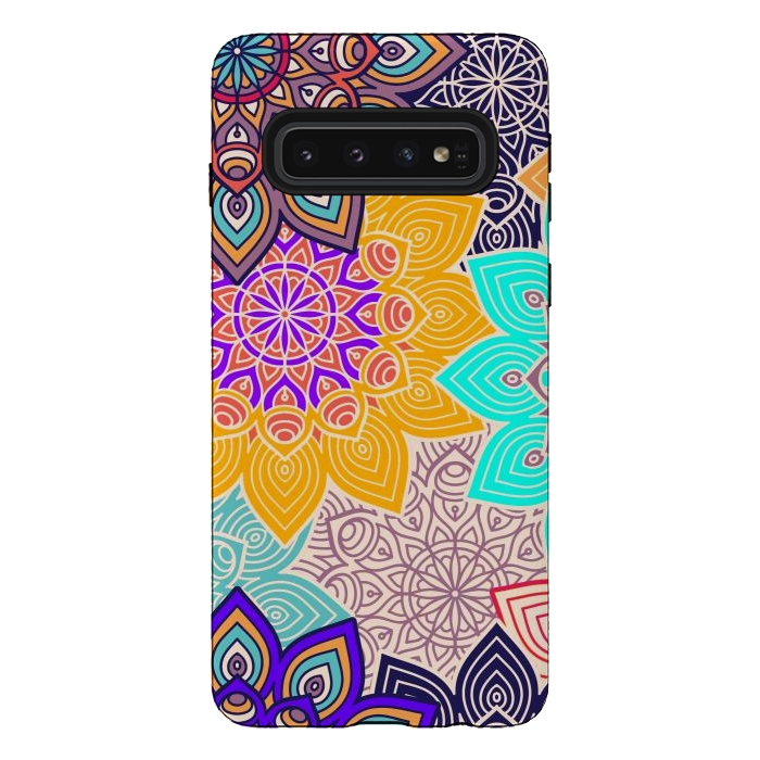 Galaxy S10 StrongFit Repeated Tropical Mandalas by ArtsCase