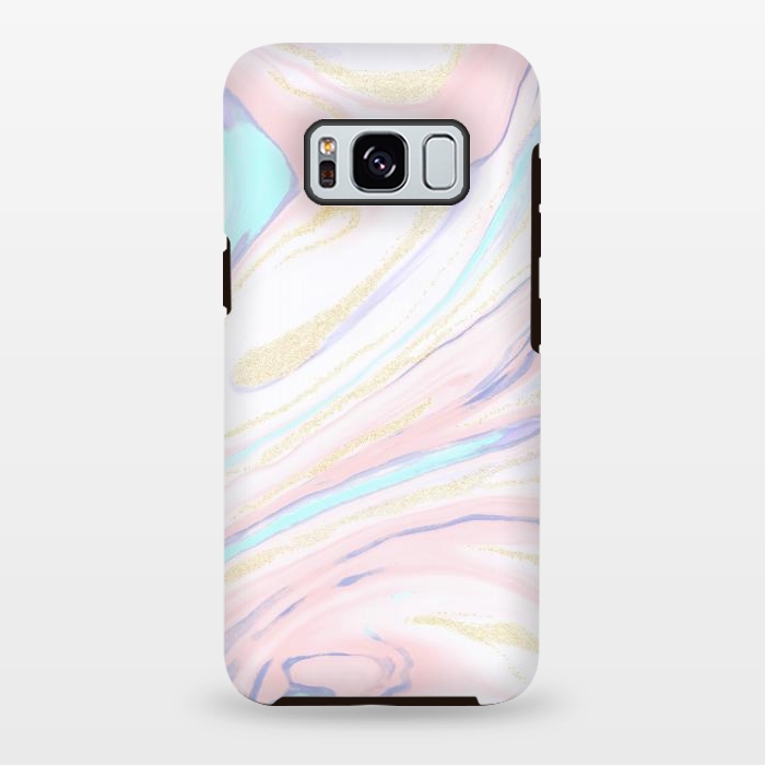 Galaxy S8 plus StrongFit Modern golden marbleized abstract design by InovArts
