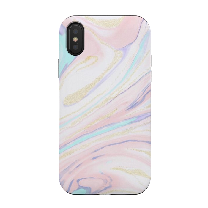 iPhone Xs / X StrongFit Modern golden marbleized abstract design by InovArts