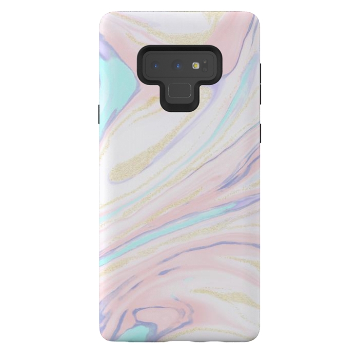 Galaxy Note 9 StrongFit Modern golden marbleized abstract design by InovArts