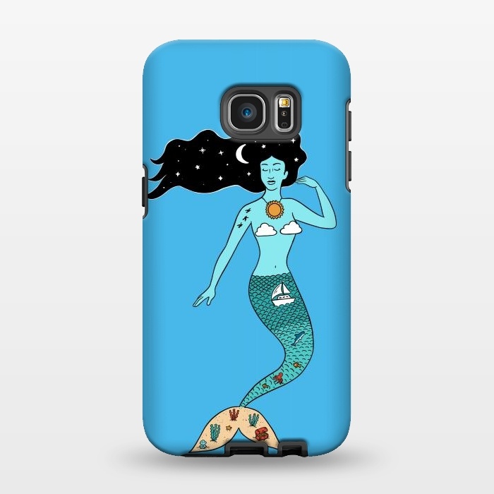Galaxy S7 EDGE StrongFit Mermaid Nature Blue by Coffee Man