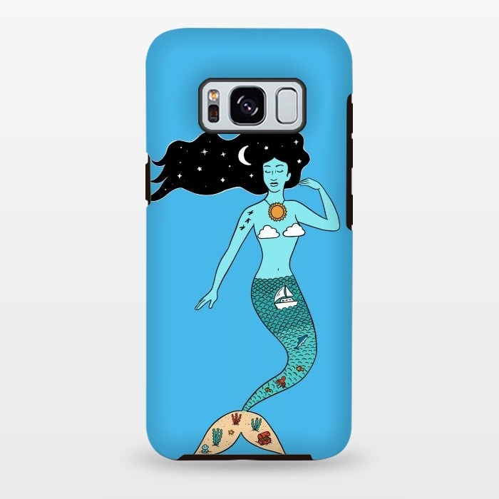 Galaxy S8 plus StrongFit Mermaid Nature Blue by Coffee Man