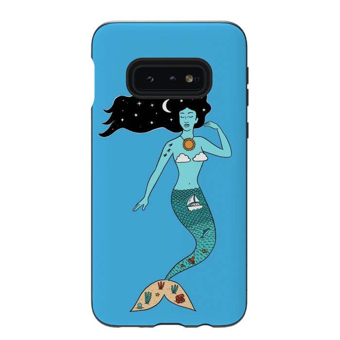 Galaxy S10e StrongFit Mermaid Nature Blue by Coffee Man