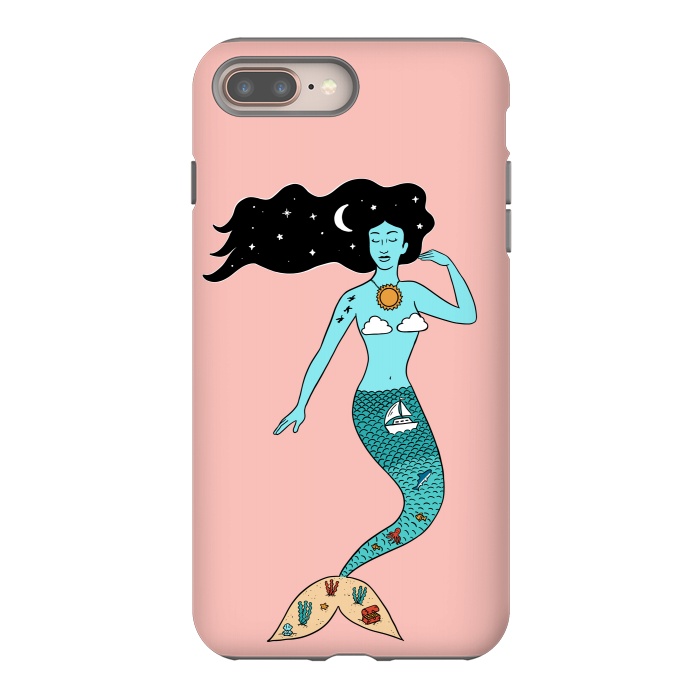 iPhone 7 plus StrongFit Mermaid Nature Pink by Coffee Man