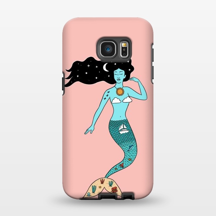 Galaxy S7 EDGE StrongFit Mermaid Nature Pink by Coffee Man