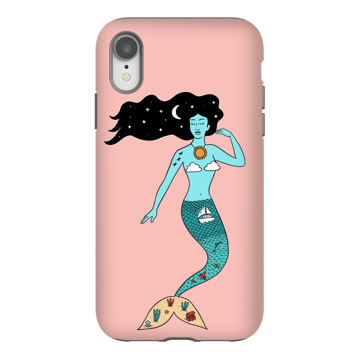 iPhone Xr StrongFit Mermaid Nature Pink by Coffee Man