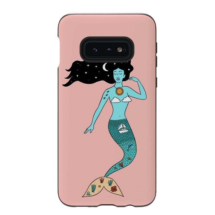 Galaxy S10e StrongFit Mermaid Nature Pink by Coffee Man