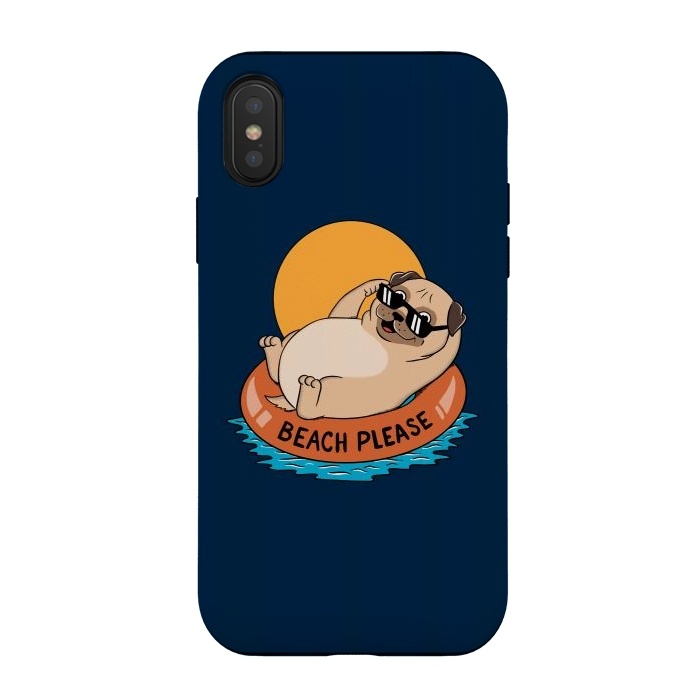 iPhone Xs / X StrongFit Beach Please Blue by Coffee Man