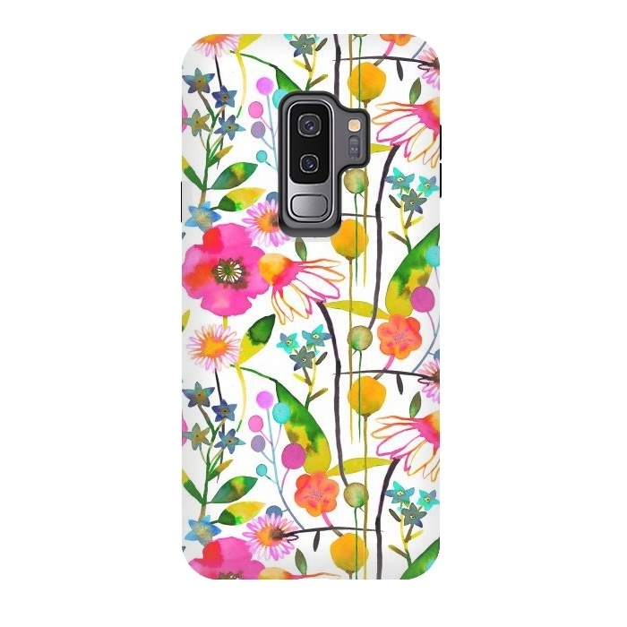Galaxy S9 plus StrongFit Happy Spring Flowers by Ninola Design