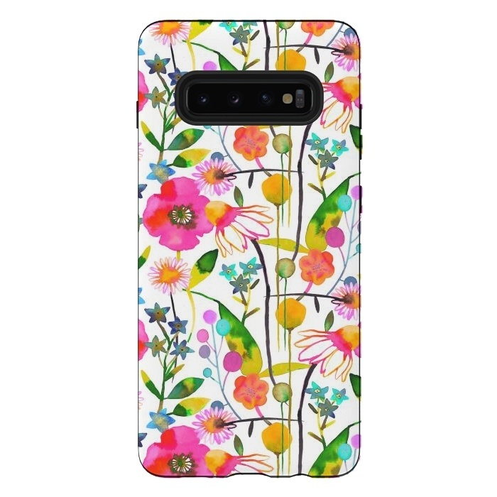 Galaxy S10 plus StrongFit Happy Spring Flowers by Ninola Design