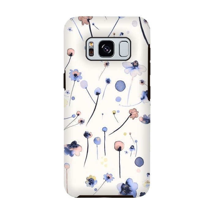 Galaxy S8 StrongFit Soft Flowers Blue by Ninola Design