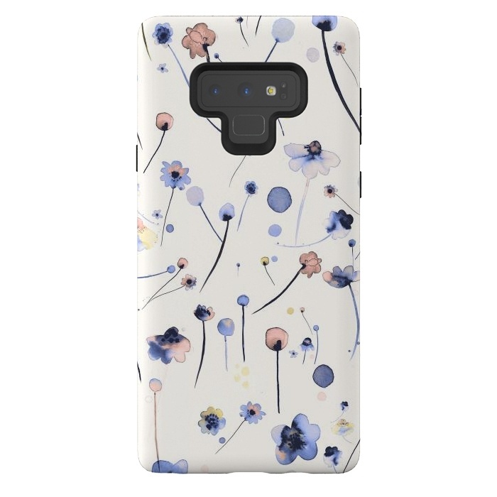 Galaxy Note 9 StrongFit Soft Flowers Blue by Ninola Design