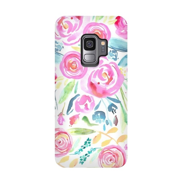 Galaxy S9 StrongFit Spring Days Pastel Roses by Ninola Design
