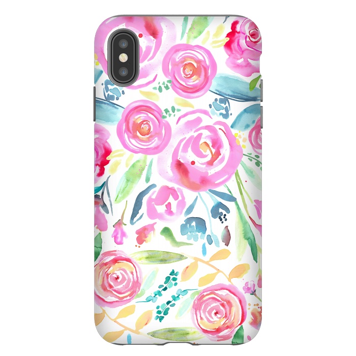 iPhone Xs Max StrongFit Spring Days Pastel Roses by Ninola Design
