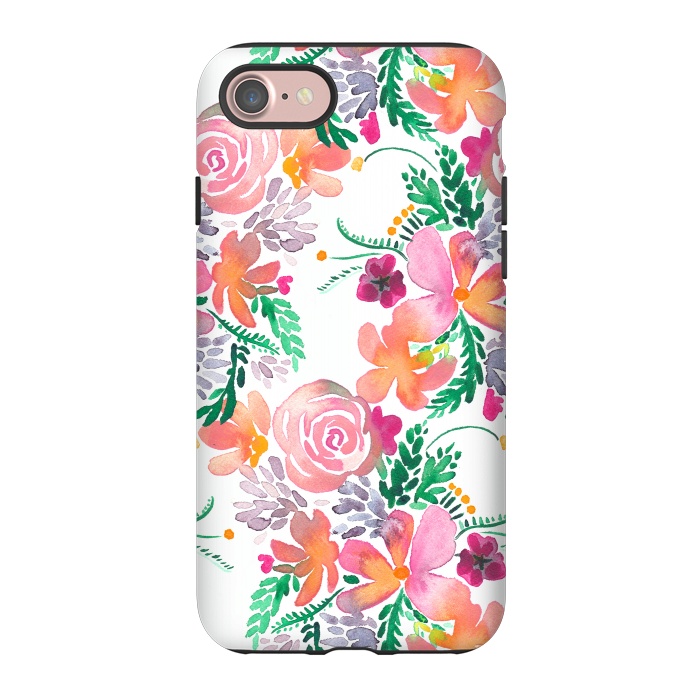 iPhone 7 StrongFit Watercolor Roses Bouquet by Ninola Design