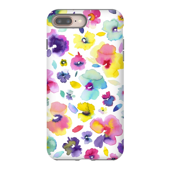 iPhone 7 plus StrongFit Watercolor Tropical Flowers by Ninola Design