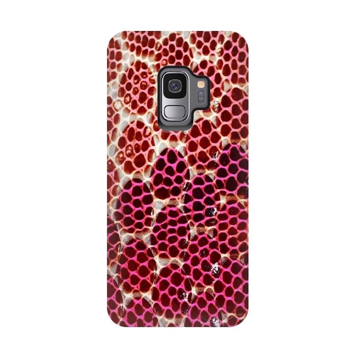 Galaxy S9 StrongFit Pink Snake skin scales by Oana 