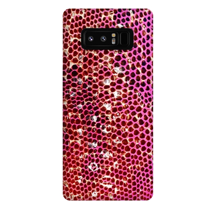 Galaxy Note 8 StrongFit Gradient pink red snake skin pattern by Oana 