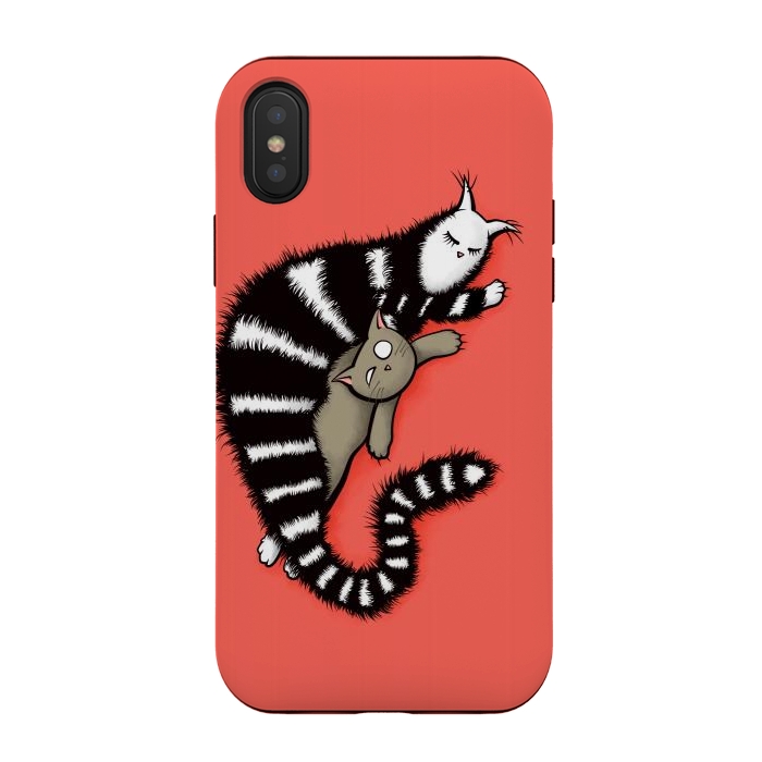 iPhone Xs / X StrongFit Cat Mother Protects Her Kitty Child by Boriana Giormova