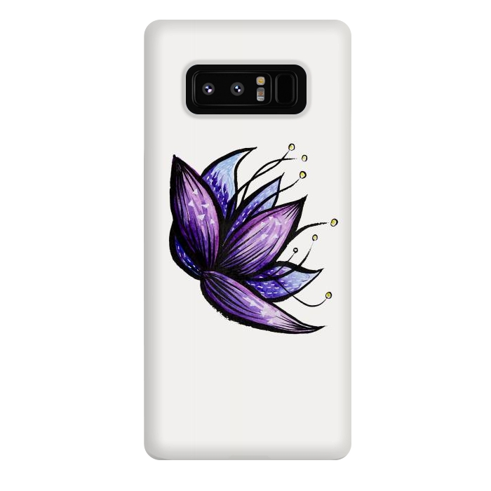 Galaxy Note 8 StrongFit Abstract Flower Doodle Ink Watercolor Drawing by Boriana Giormova