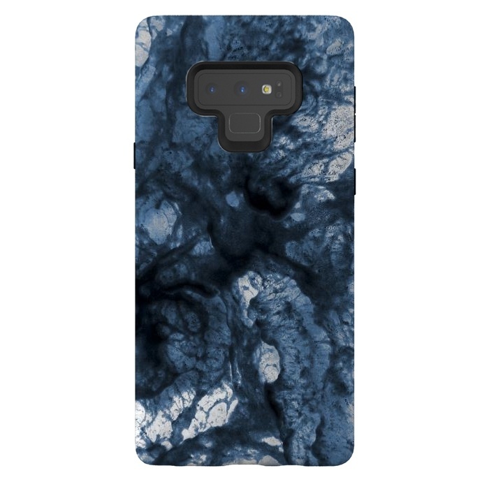 Galaxy Note 9 StrongFit Abstract Indigo Smoke Marble by Ninola Design