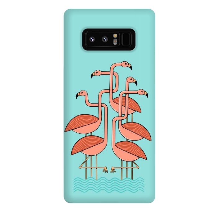 Galaxy Note 8 StrongFit Flamingos by Coffee Man