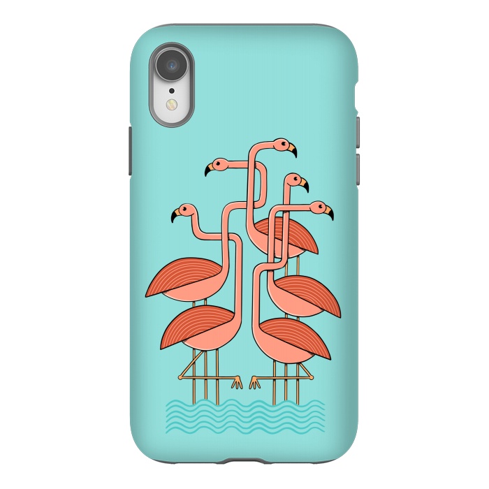 iPhone Xr StrongFit Flamingos by Coffee Man