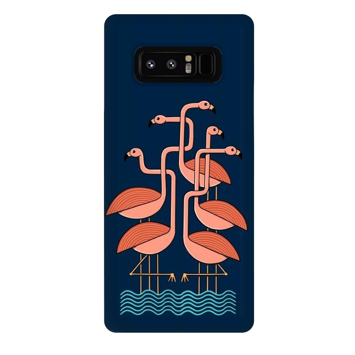 Galaxy Note 8 StrongFit Flamingos blue by Coffee Man