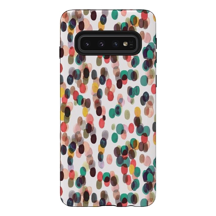 Galaxy S10 StrongFit Relaxing Tropical Colorful Dots by Ninola Design