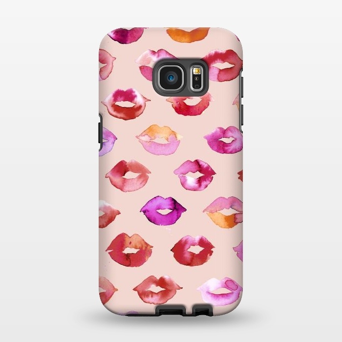 Galaxy S7 EDGE StrongFit Sweet Kisses Lips by Ninola Design