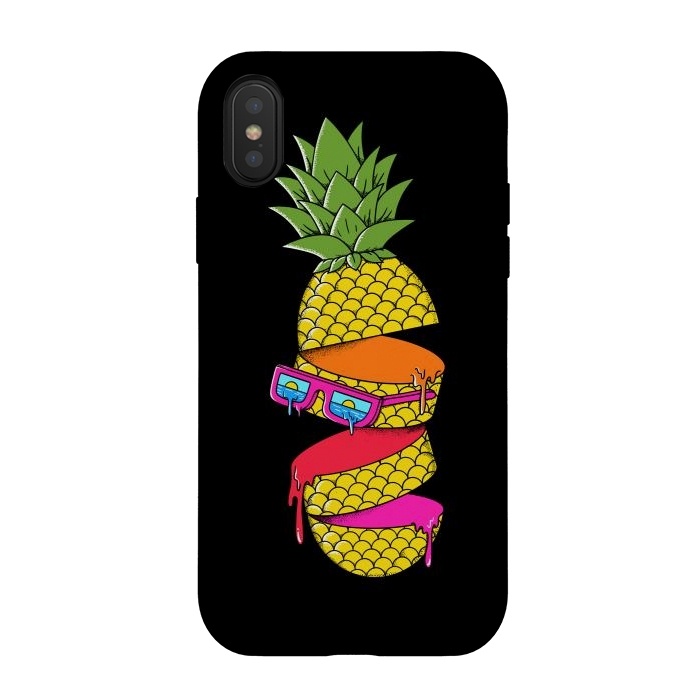 iPhone Xs / X StrongFit Pineapple colors Black by Coffee Man