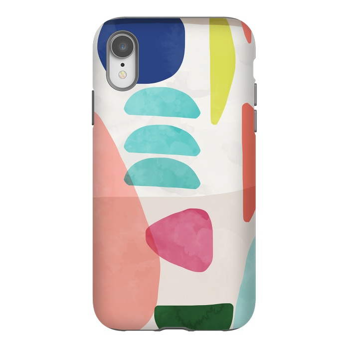 iPhone Xr StrongFit Organic Bold Shapes Watercolor by Ninola Design