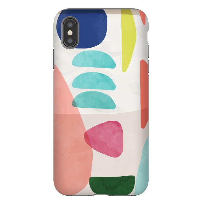 iPhone Xs Max StrongFit Organic Bold Shapes Watercolor by Ninola Design