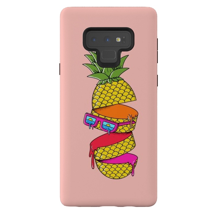 Galaxy Note 9 StrongFit Pineapple Colors Pink by Coffee Man