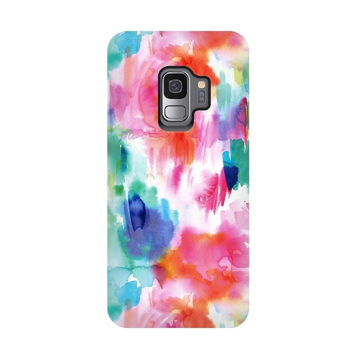 Galaxy S9 StrongFit Painterly Tropical Texture by Ninola Design