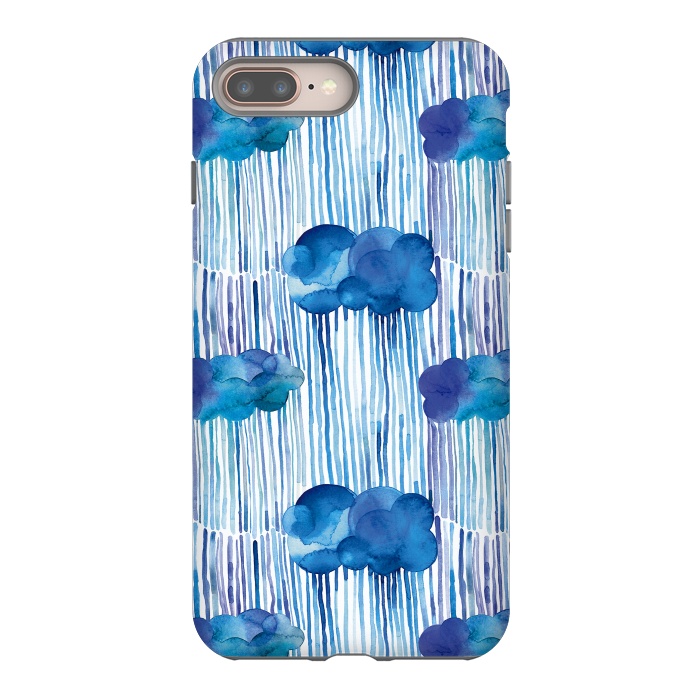 iPhone 7 plus StrongFit Raining Blue Clouds by Ninola Design