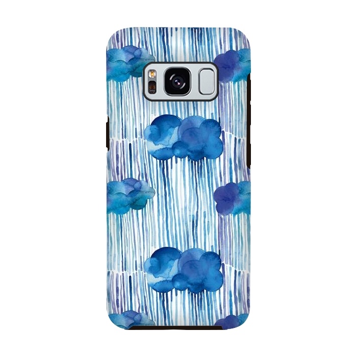 Galaxy S8 StrongFit Raining Blue Clouds by Ninola Design
