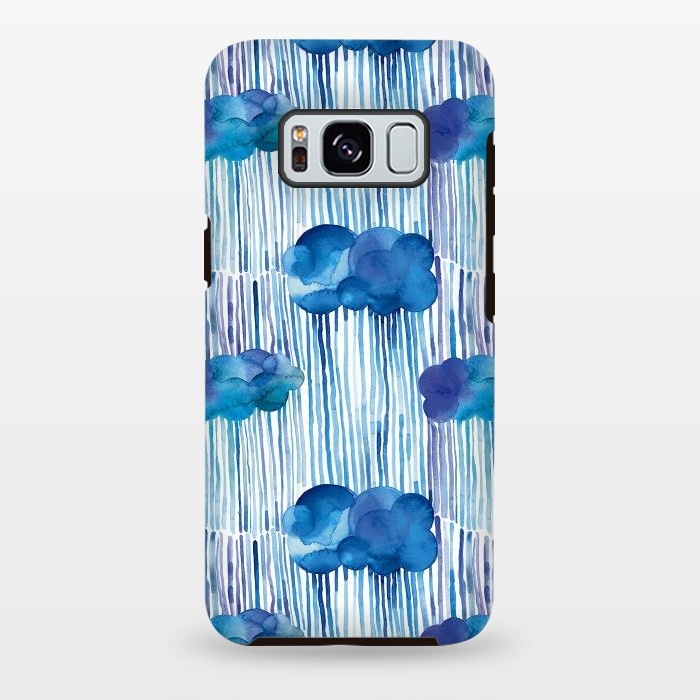 Galaxy S8 plus StrongFit Raining Blue Clouds by Ninola Design