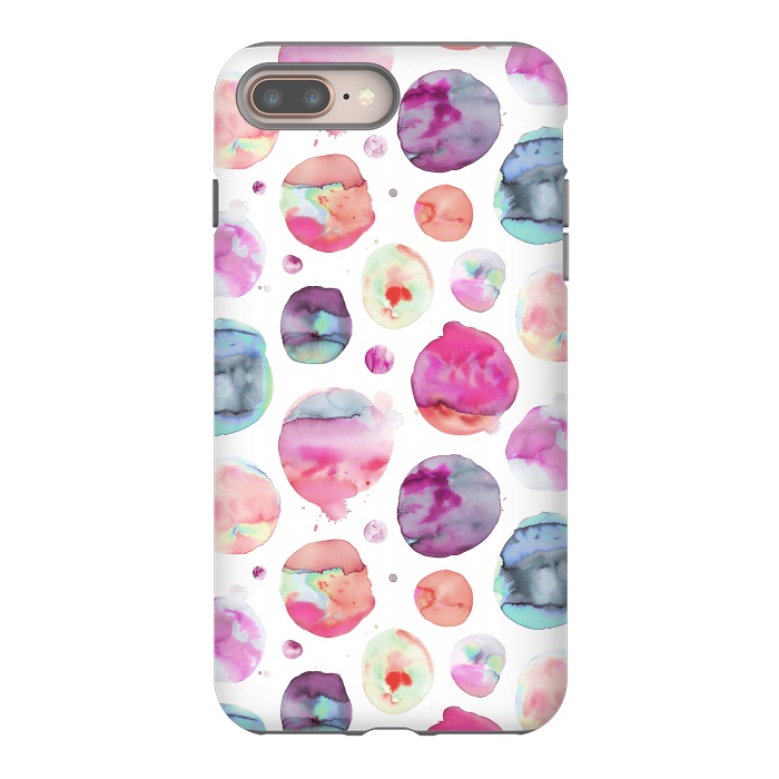iPhone 7 plus StrongFit Big Watery Planet Dots by Ninola Design