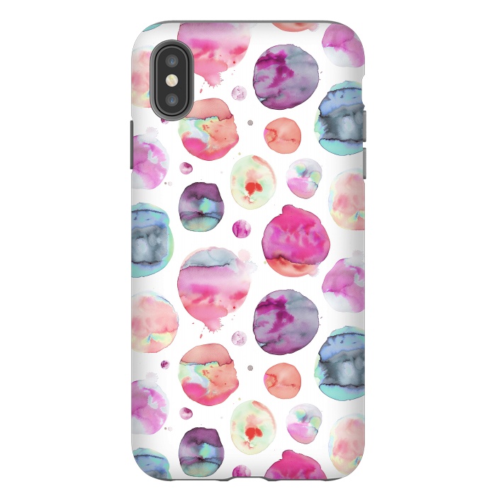 iPhone Xs Max StrongFit Big Watery Planet Dots by Ninola Design