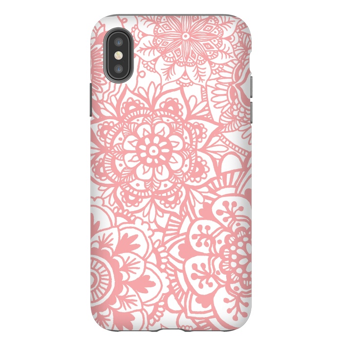 iPhone Xs Max StrongFit Light Pink Mandala Pattern by Julie Erin Designs