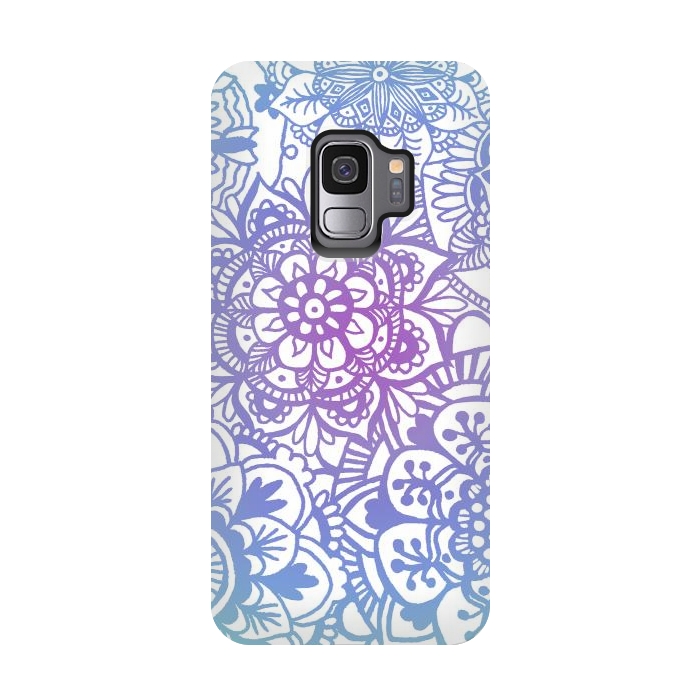 Galaxy S9 StrongFit Pastel Purple and Blue Mandala Pattern by Julie Erin Designs