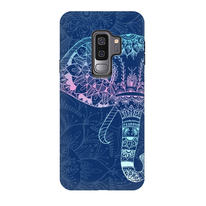Galaxy S9 plus StrongFit Elephant Floral by Rose Halsey