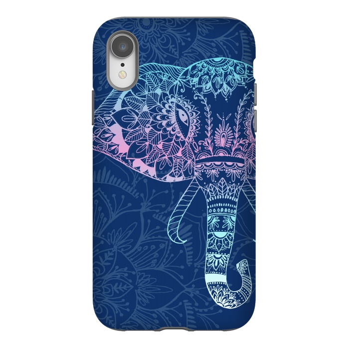 iPhone Xr StrongFit Elephant Floral by Rose Halsey